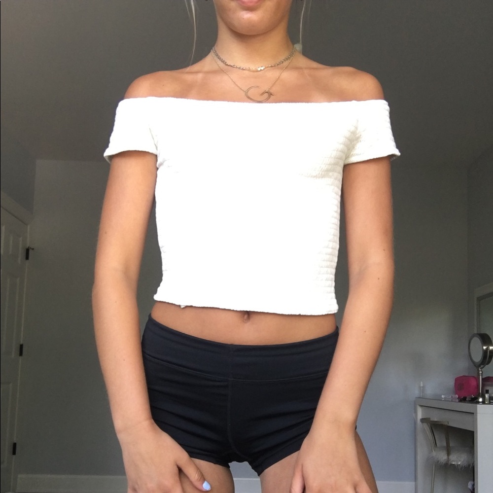 White off the shoulder top